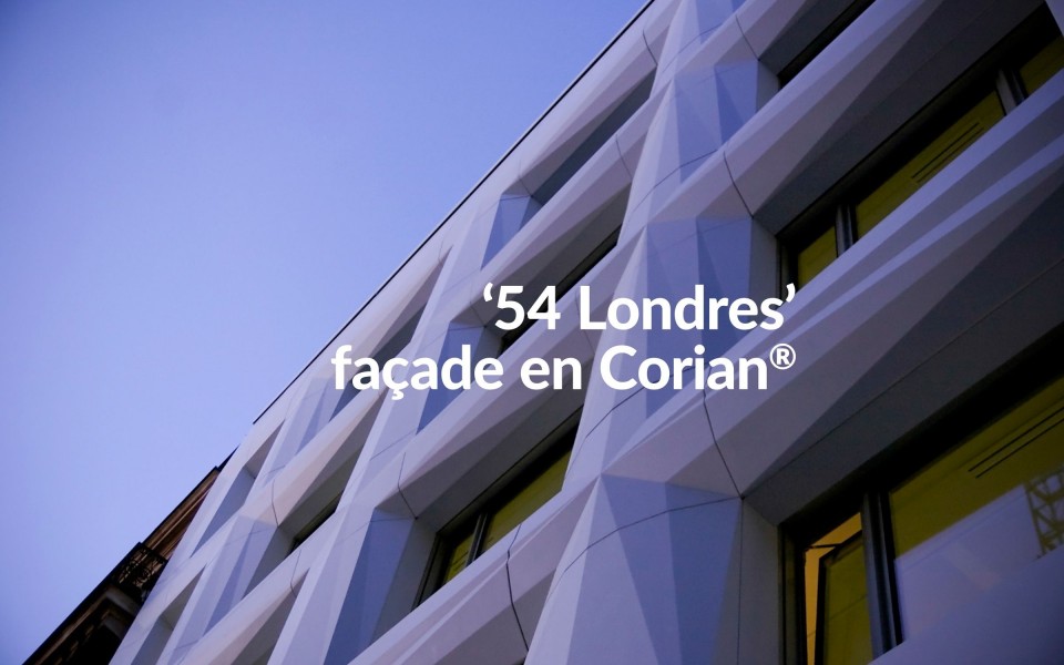 54 Londres façade en Corian